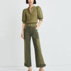 Veronica Beard Marley Ankle-Tab Pant | Two-Tone